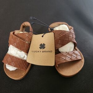 Lucky Brand Kids Brown Woven Strap Sandals
